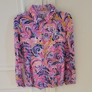 IBKUL Women's Top in Pink and Purple Swirl